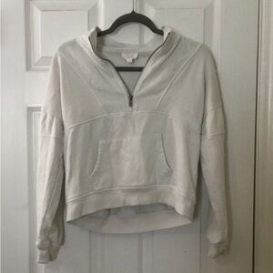 Hippie Rose Off-White Half-Zip Pullover Hoodie